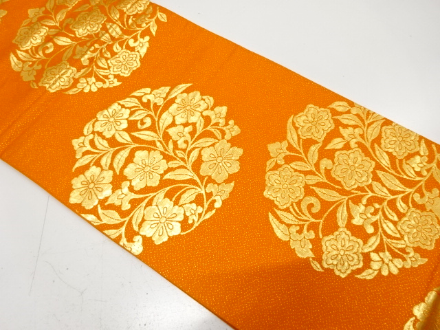 花丸模様織り出し　袋帯